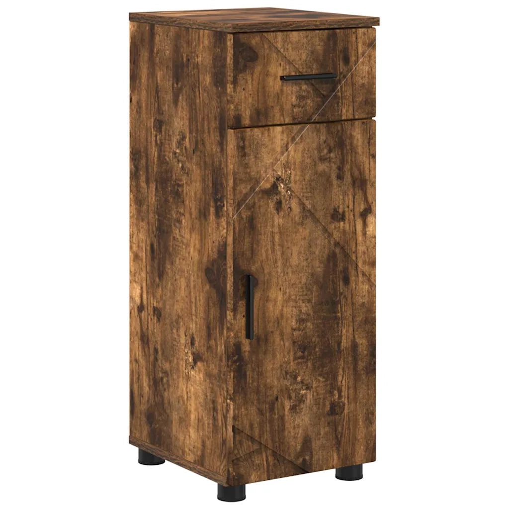 Set di mobili per il bagno con cassetto 4 pcs Rovere fumé