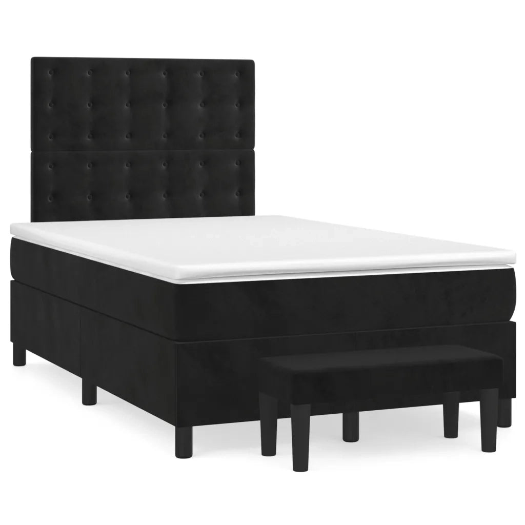 Giroletto a Molle con Materasso Nero 120x190 cm in Velluto 3270495