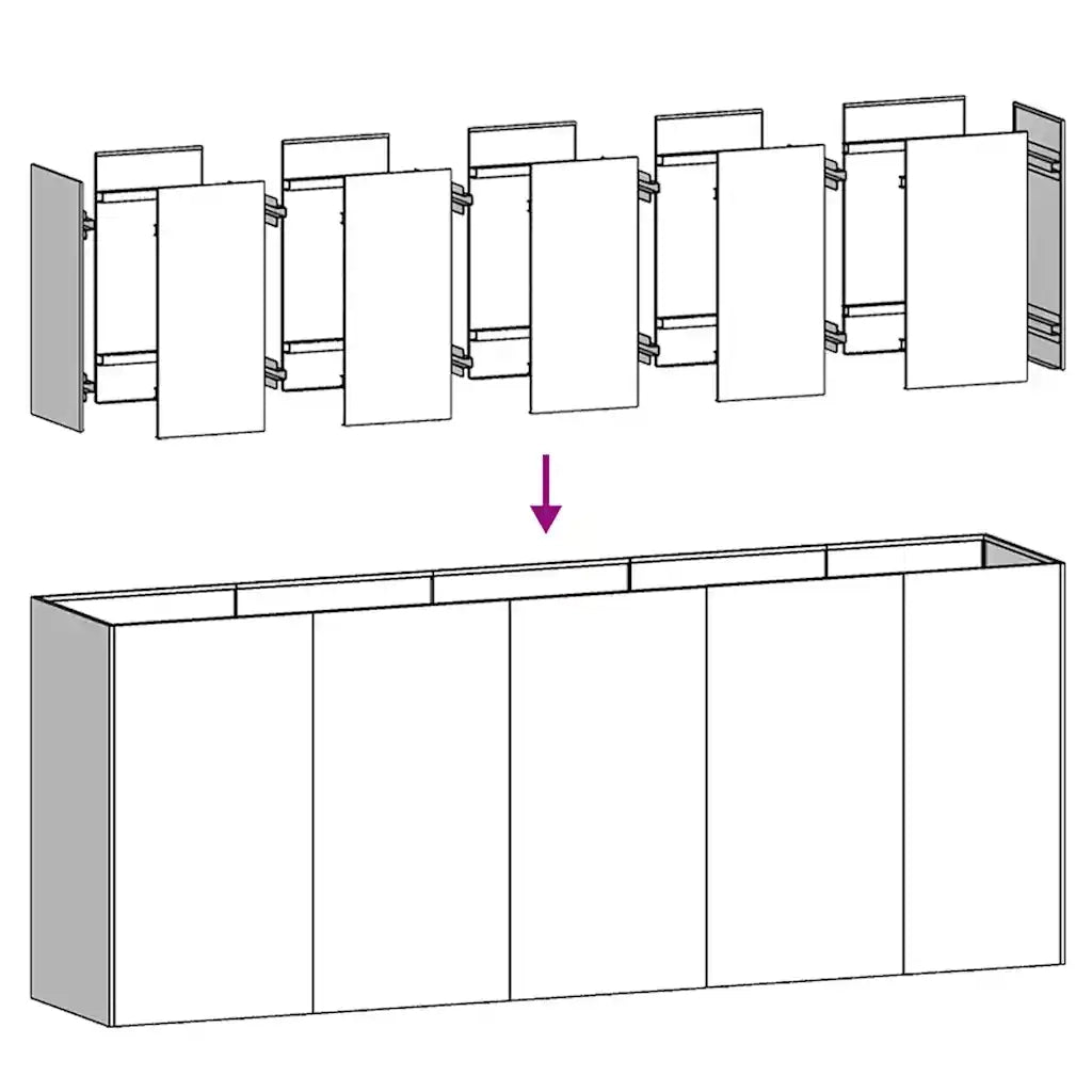 Fioriera-Vaso-Contenitore per Piante 200x40x80 cm in Acciaio Inox