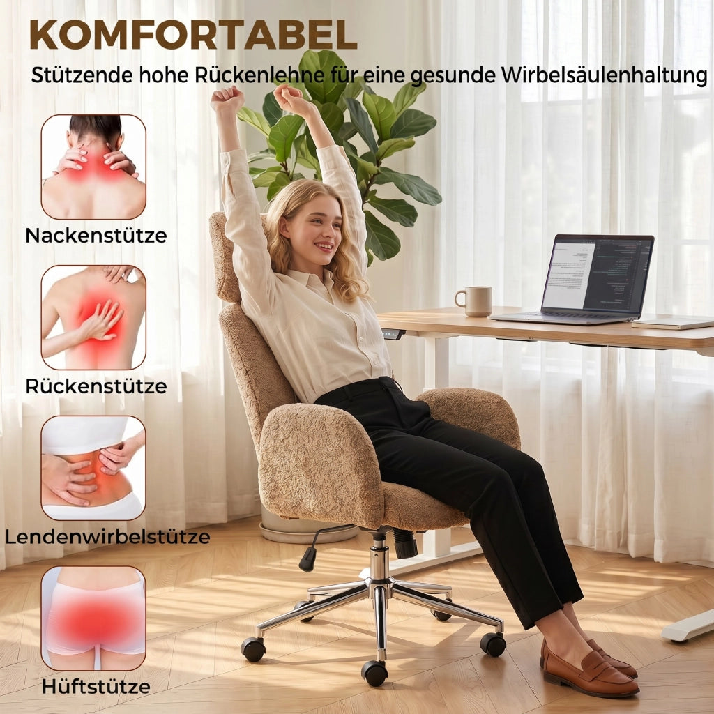 Sedia da ufficio ergonomica ¨C Minimal ¨C marrone, altezza regolabile
