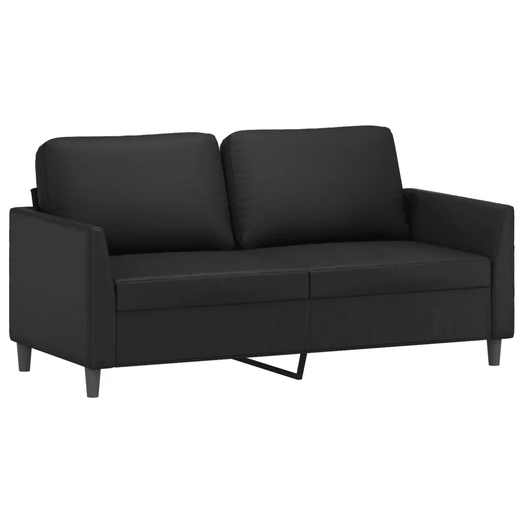 Set di Divani 2 pz con Cuscini Nero in Similpelle 3201750