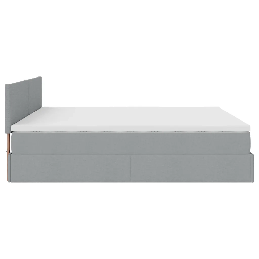 Struttura Letto Pouf con Materasso 200x200 cm in Tessuto 3311401