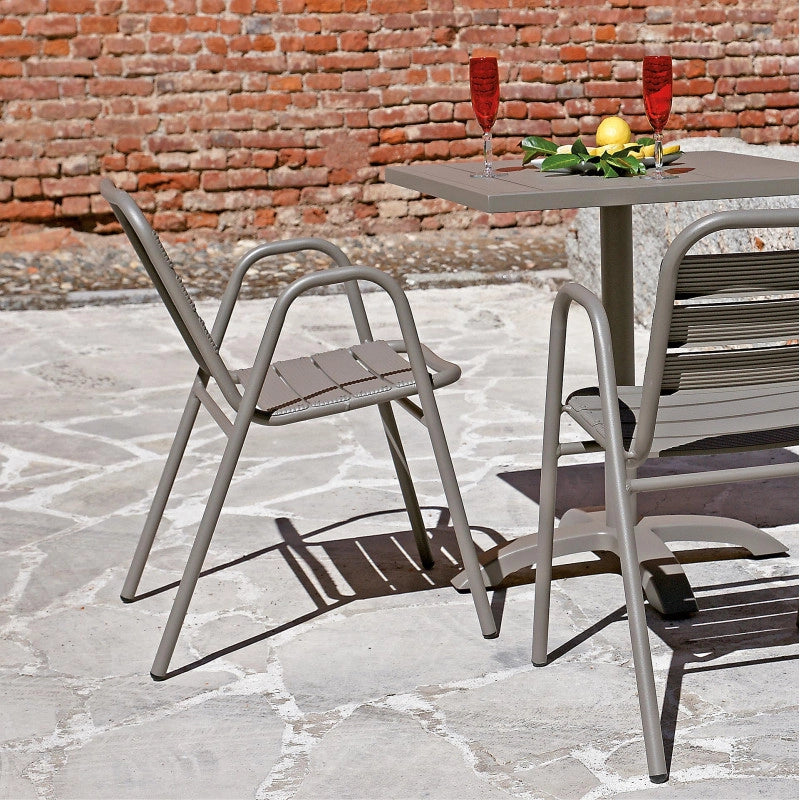 Sedia Calipso MOIA in alluminio set da 2 tortora