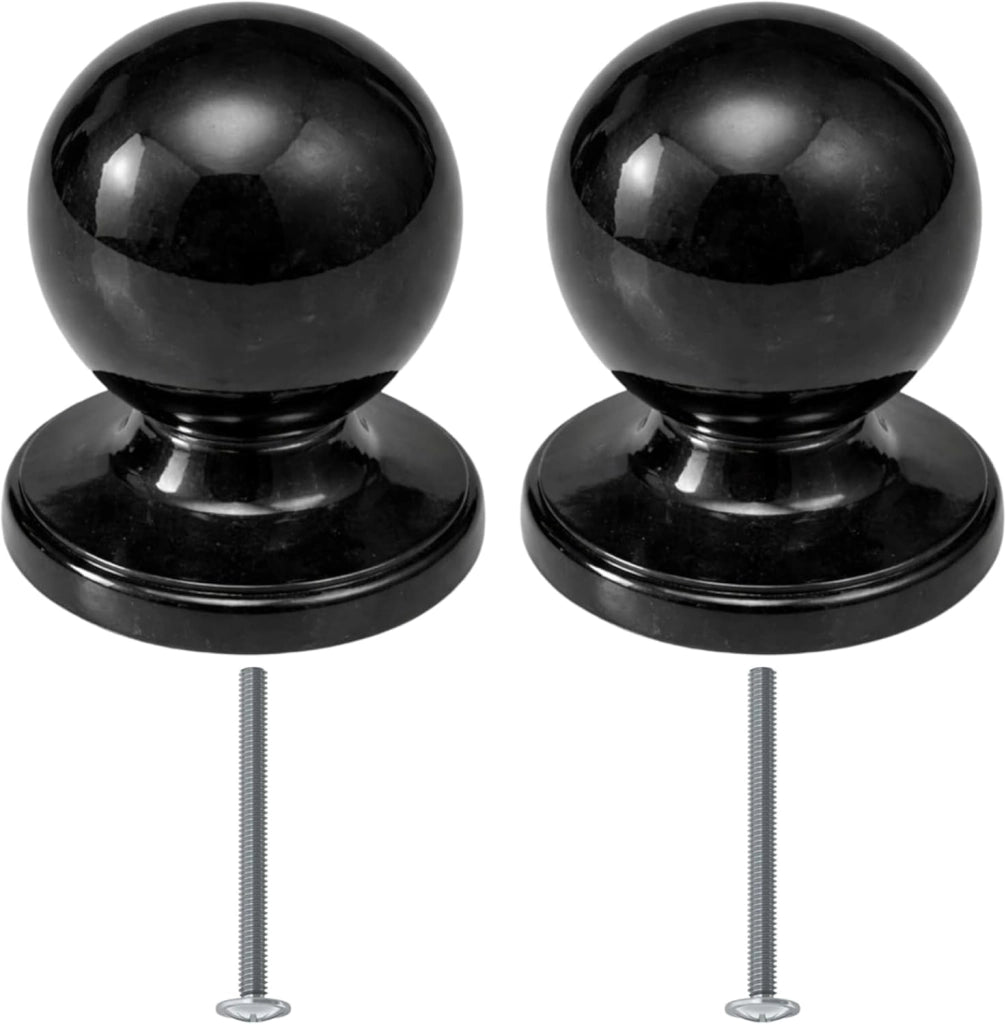 Pomolo per mobili 20x25 mm nero per cassetti e ante - confezione da 2 pezzi