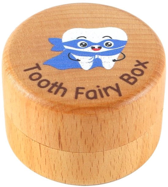Trovapolvere per Denti da Latte con Design Carino - Cassetto in Legno per Denti da Latte - Contenitore di Ricarica per Denti da Latte - Adatto per Adolescenti - Dimensioni 5 x 5 x 3,4 cm
