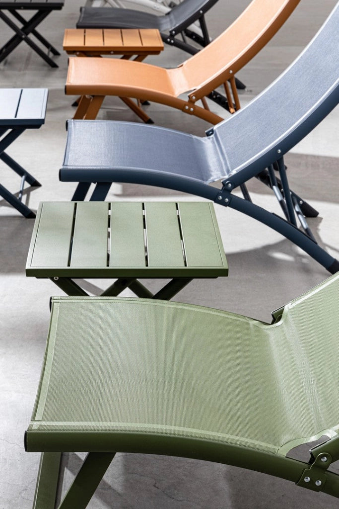 Set 2 Poltrone da Giardino 53x166,5x90 cm in Alluminio Taylor Navy