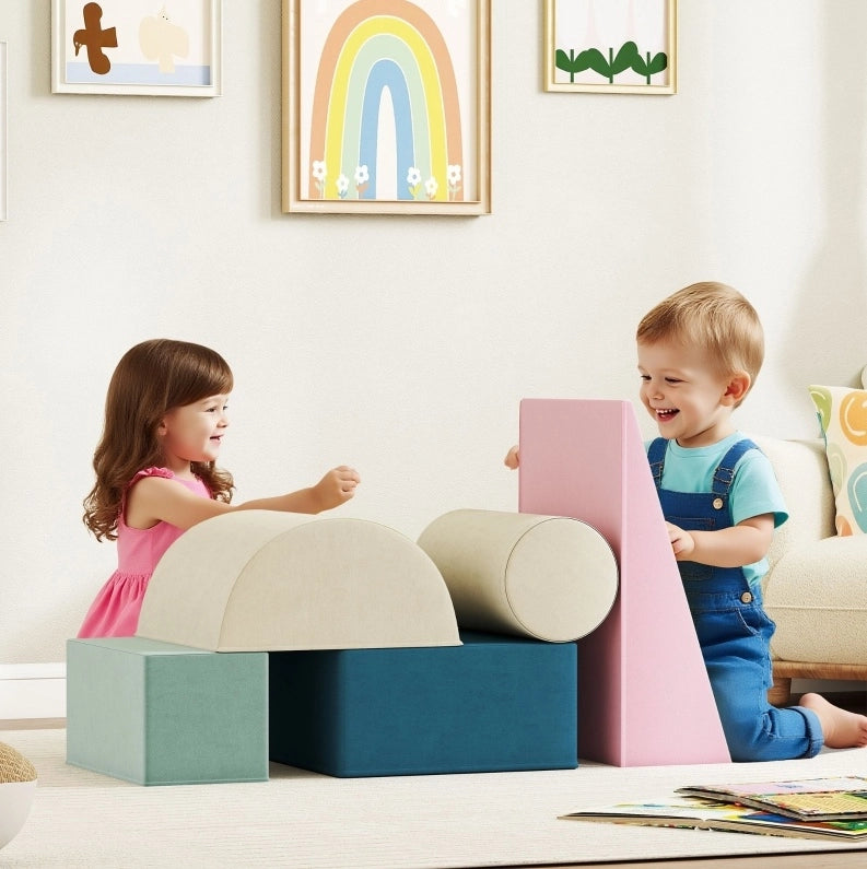 Set da arrampicata per bambini 61x40,6x60 cm in velluto multicolore antiscivolo -