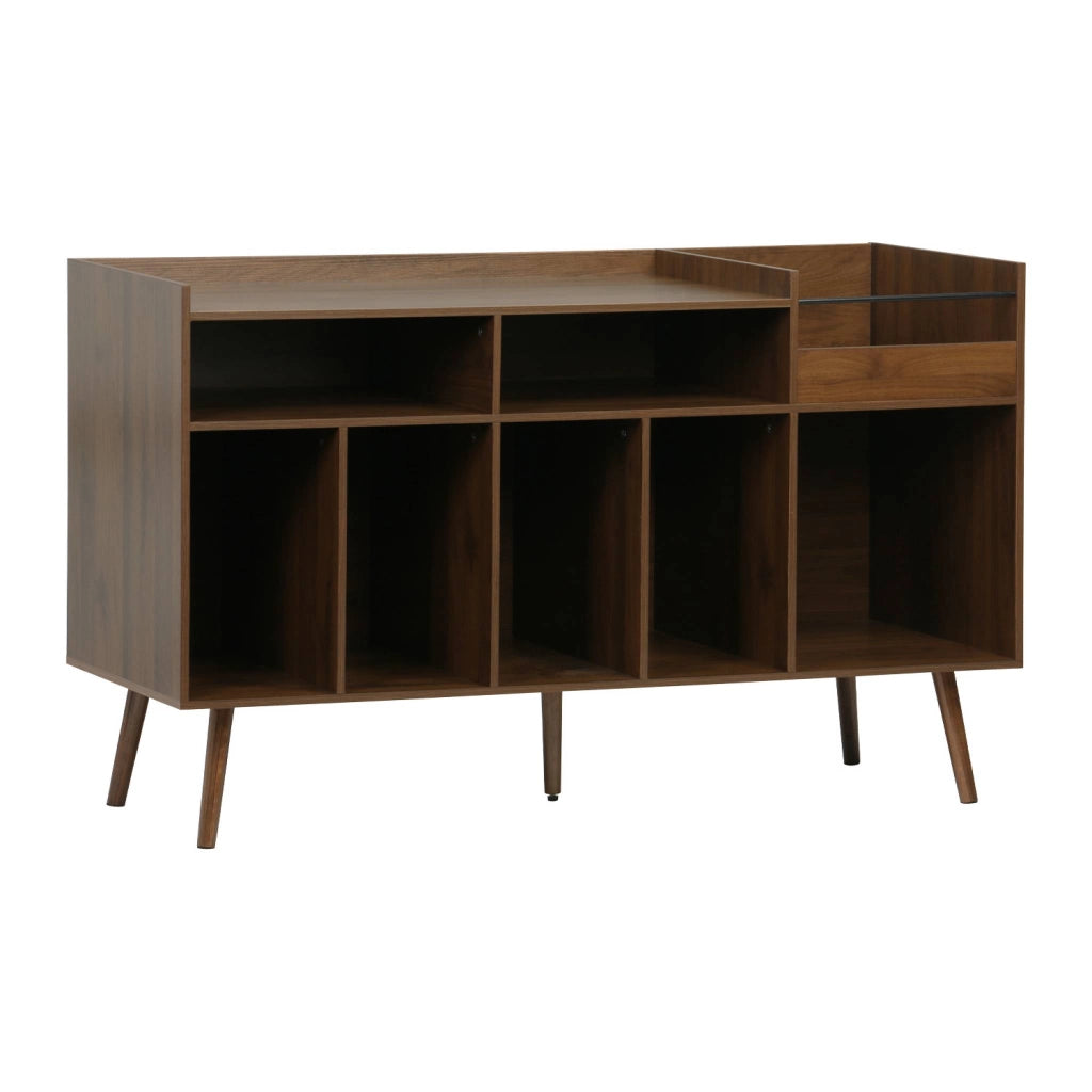 Mobili per vinili xl vintage effetto legno scuro, 130cm, marrone scuro