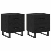 Set di 2 Comodini | Armadio da Notte | Mobiletto da notte Rovere Nero 40 x 35 x 47,5 cm