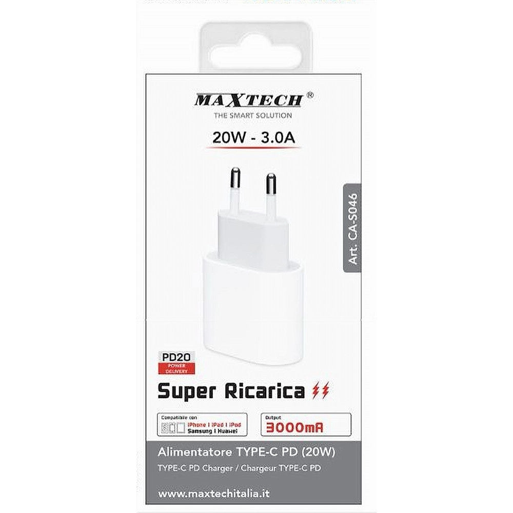 Trade Shop - Caricatore Type-c 3a Ca-s046 Caricabatteria Adattatore Dispositivi Usb-c Ricarica -