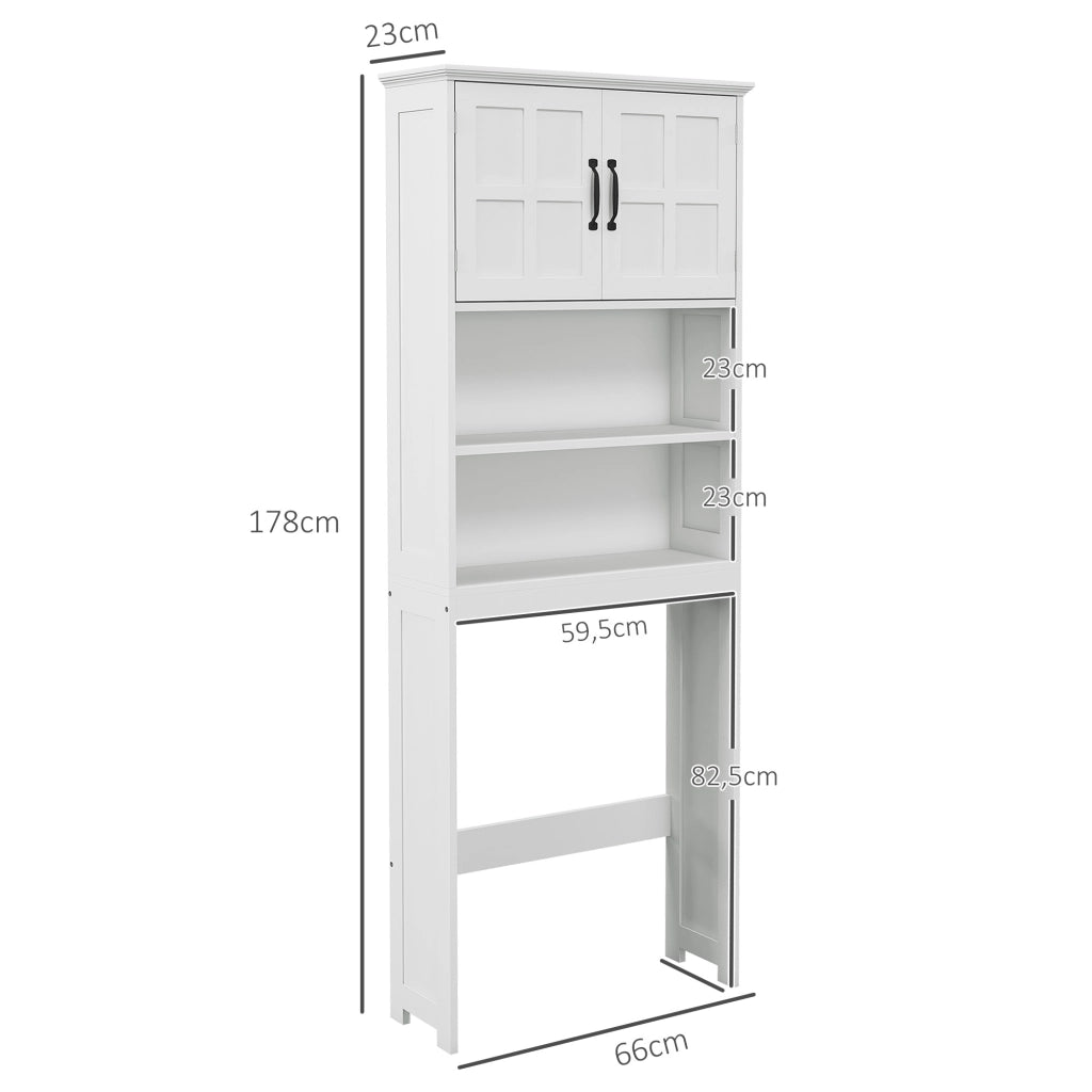 Mobiletto Sospeso per Bagno con 2 Ante e Ripiano Regolabile ¨C Minimal ¨C 66x23x178 Bianco