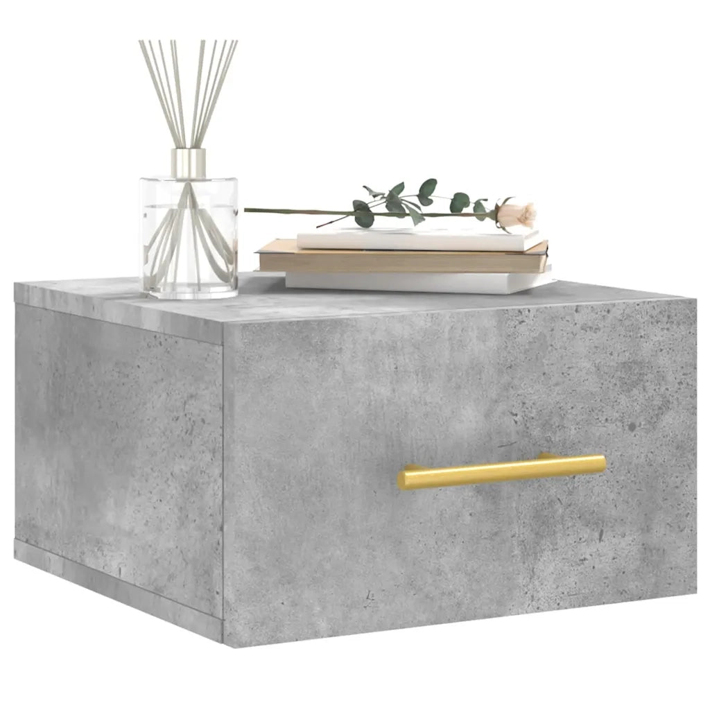 Comodini a Muro 2 pz Grigio Cemento 35x35x20 cm 829797