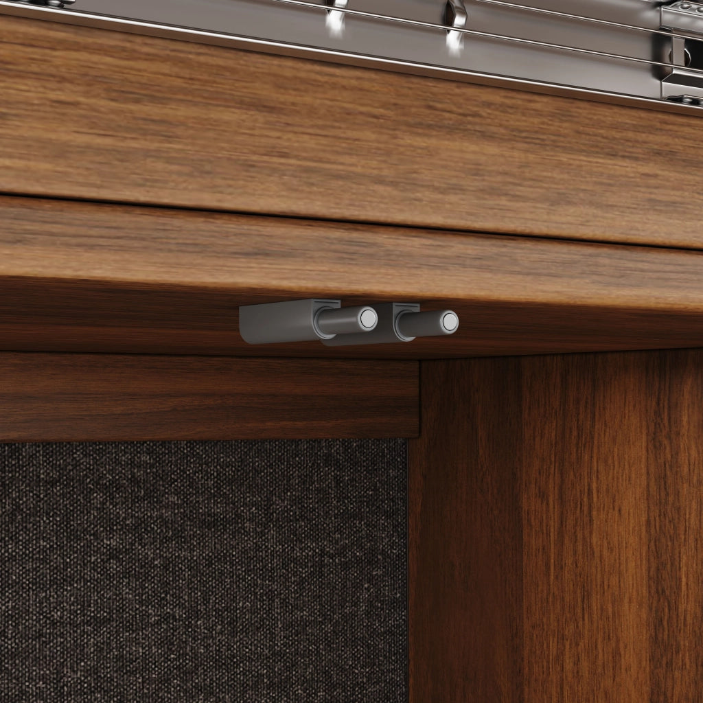 Tavolo da pranzo estensibile da 140 a 180 cm con vano contenitore in MDF e metallo marrone