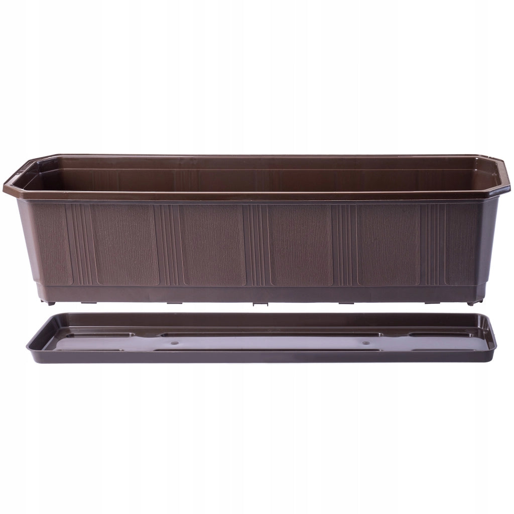 Fioriera da balcone KADAX da 60 cm con supporto e balaustra.