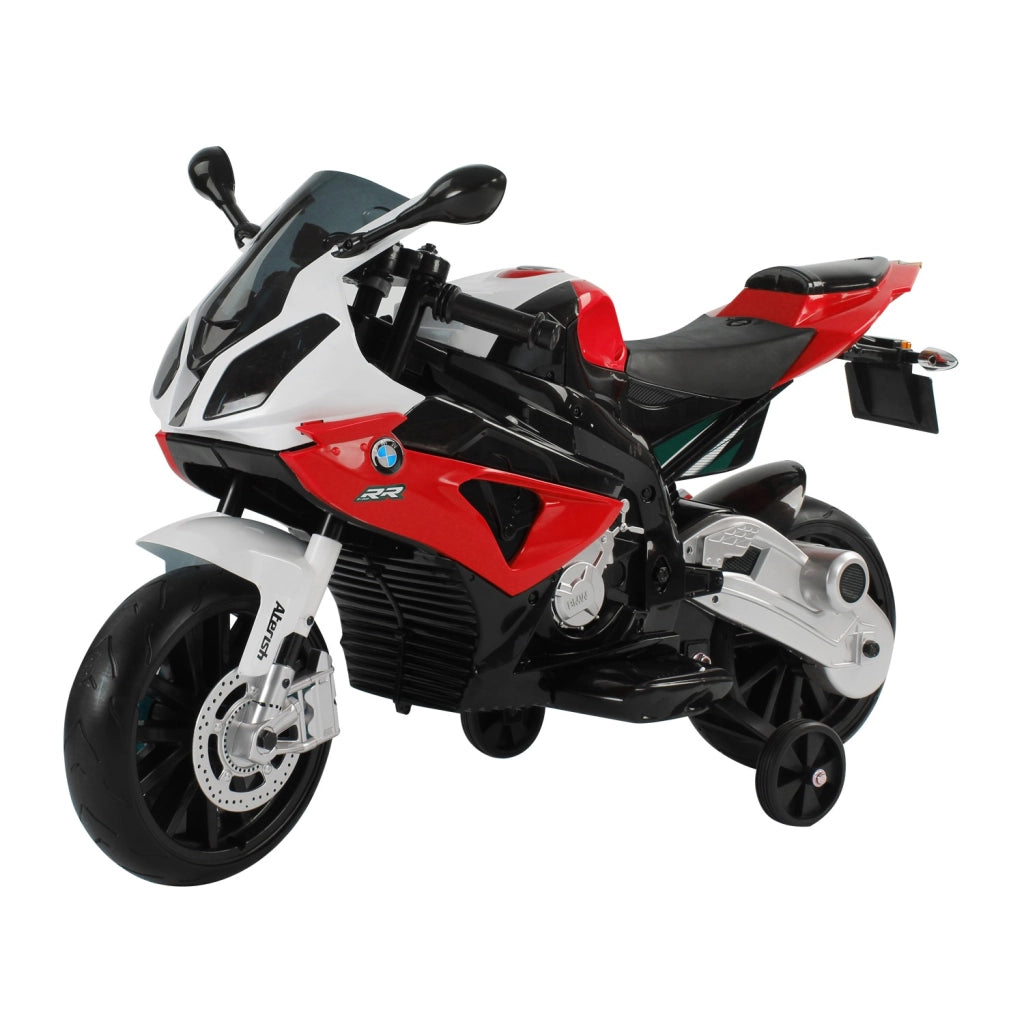 EasyComfort Moto Elettrica per Bambini 3-8 Anni con Licenza BMW, Batteria 12V, Rotelle e Luci, 110x47x69 cm