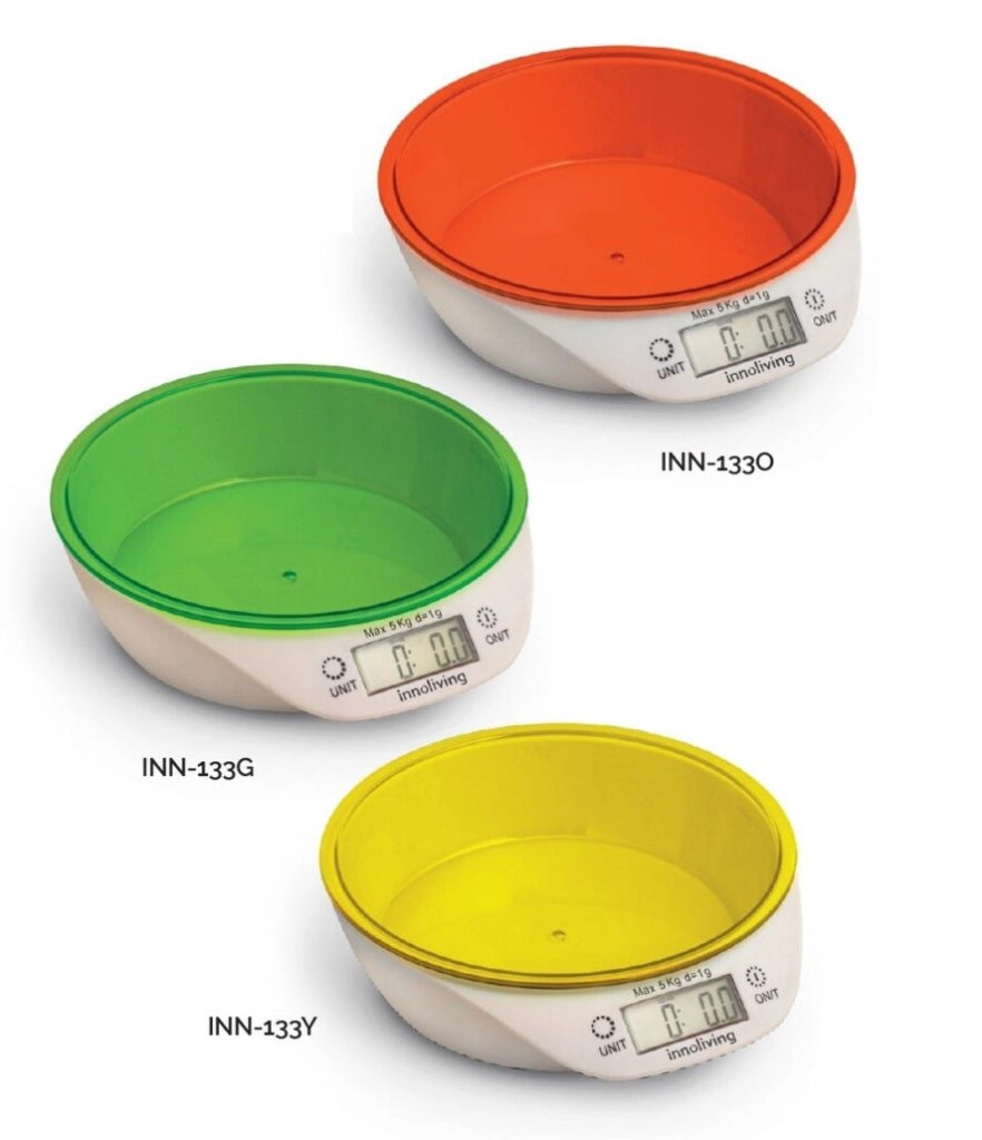 Bilancia Digitale Da Cucina Con Ciotola Col. Giallo Innoliving INN-133Y