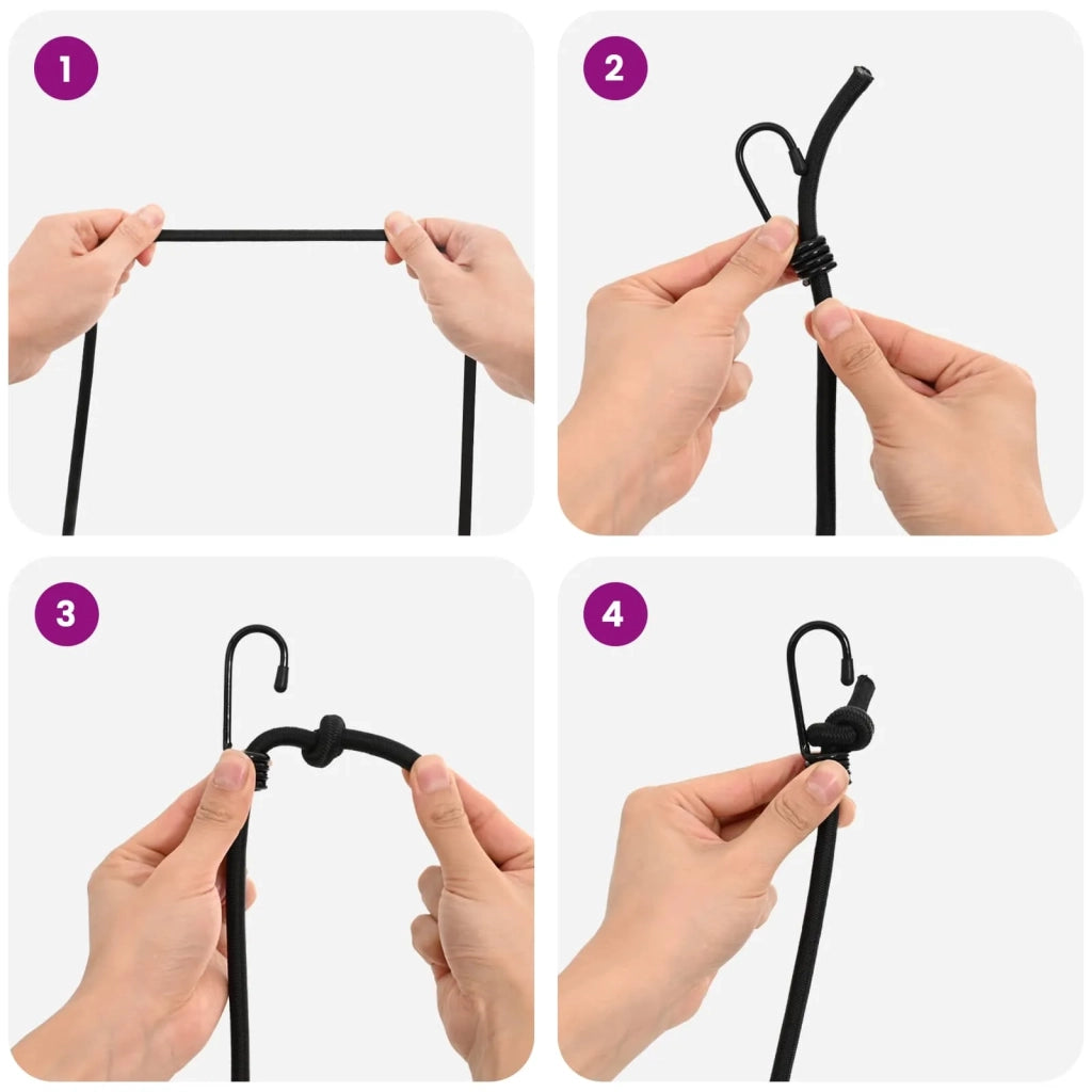 Corde Bungee con Ganci 8 mm Nero PP e gomma 42047660