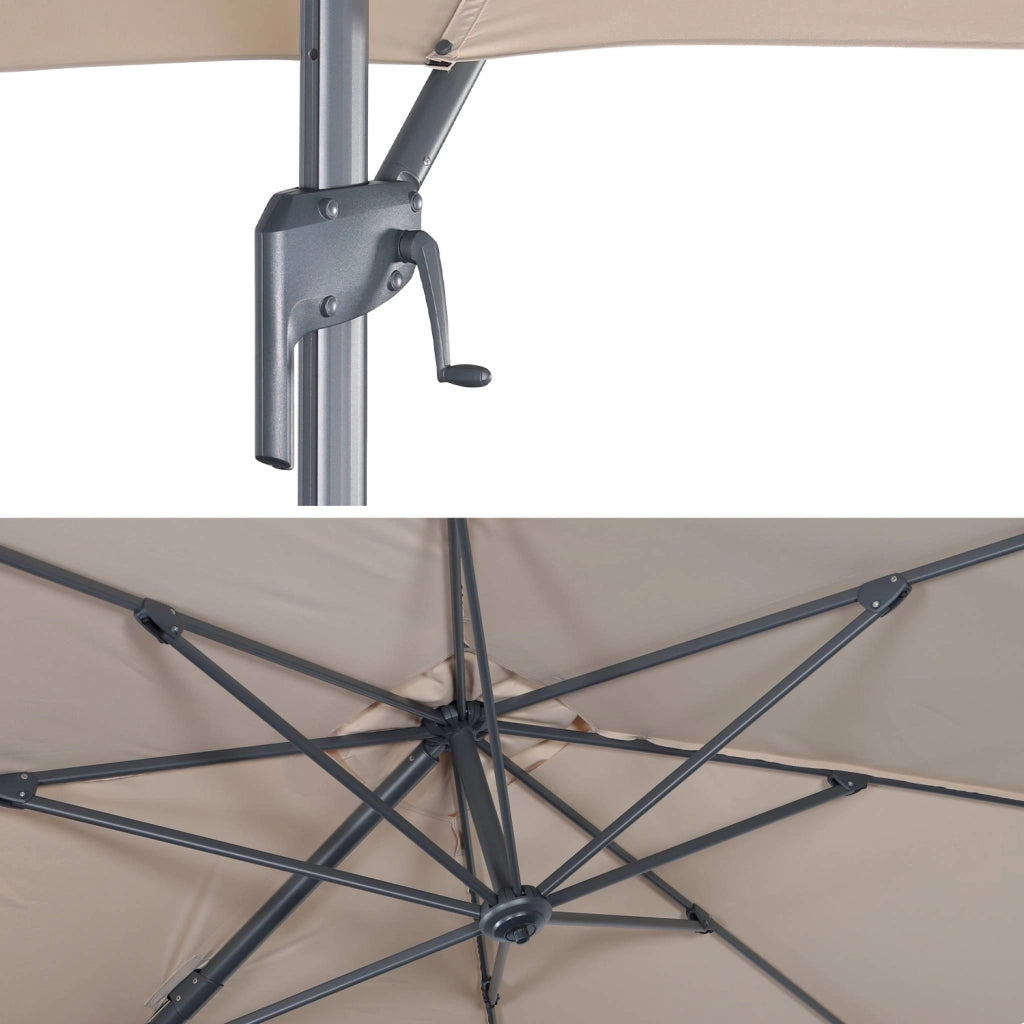 Ombrellone rettangolare eccentrico, 3x2m, beige