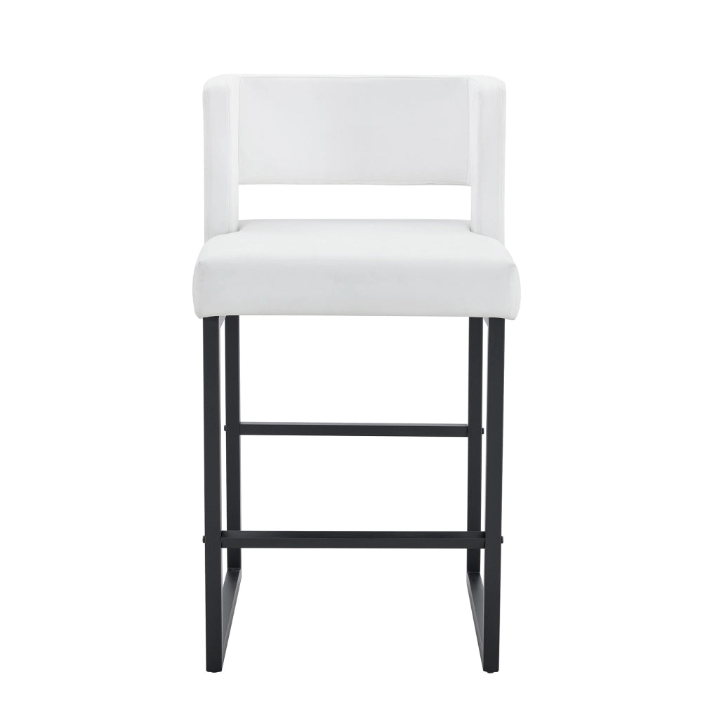 Sedia da Pranzo Nordic Set 2 Pezzi ¨C Xylo ¨C Bianco, Gambe in Metallo Nero, Design Moderno