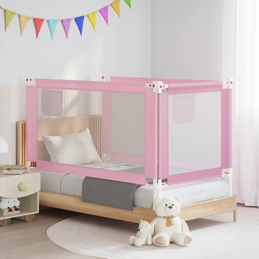 Sponda Letto di Sicurezza per Bambini Rosa 150x25 cm Tessuto CFW4196238