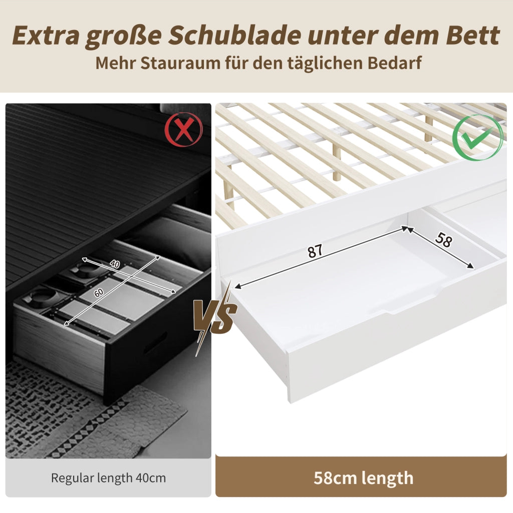 letto bambini mdf bianco 90 x 200 cm