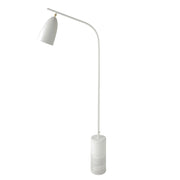 Lampada da terra in marmo e acciaio bianco