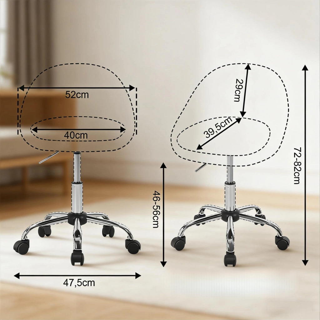 Sedia da ufficio ergonomica in velluto grigio chiaro, regolabile e girevole