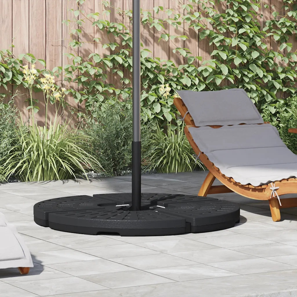 Base per Ombrellone a Forma di Ventaglio 4 pz Nero 47857