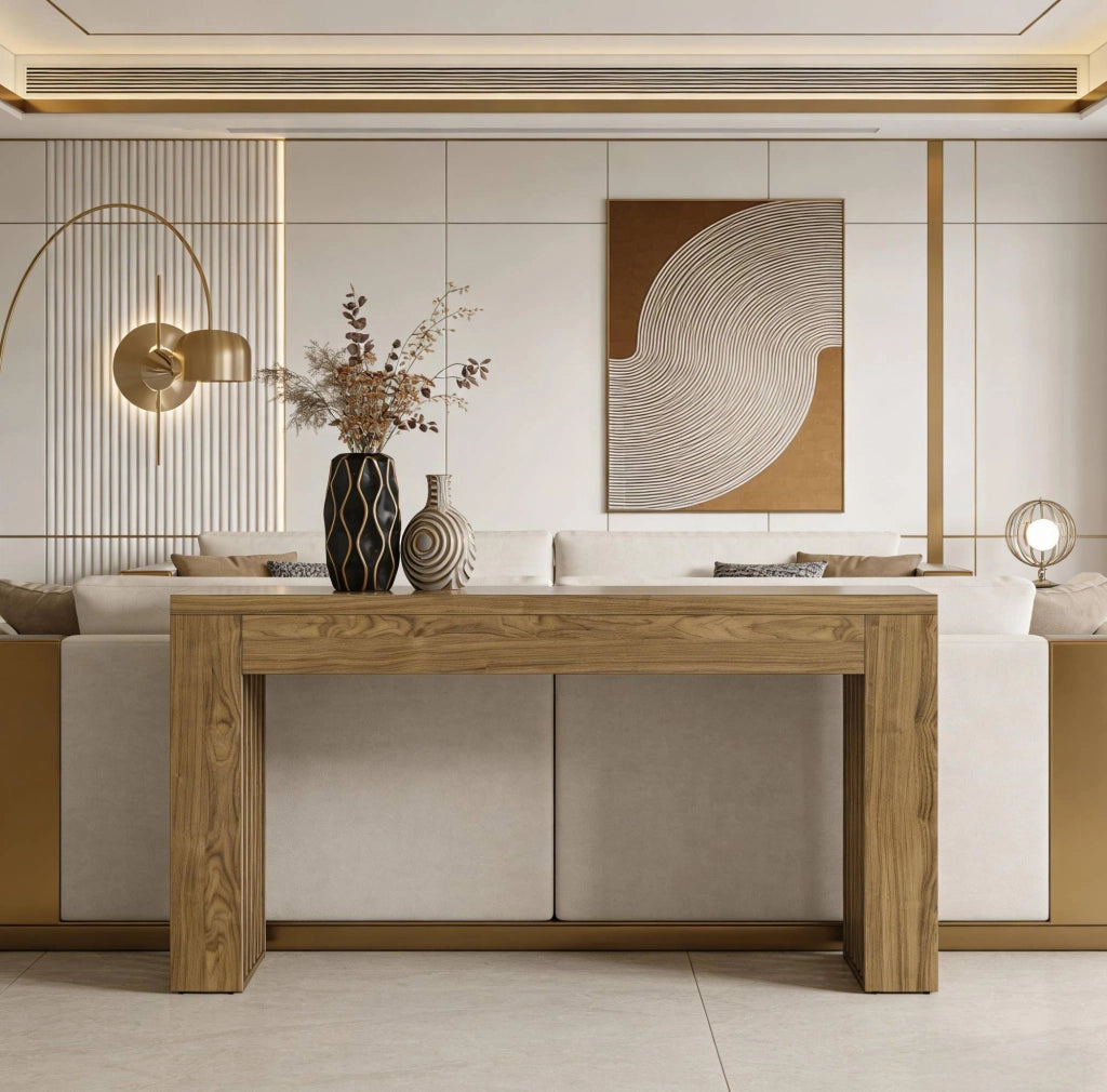 Tavolo consolle in MDF effetto legno 150 cm stile country rustico