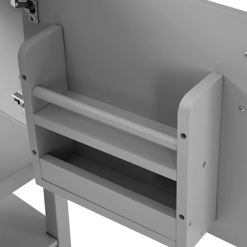 Mobile da bagno con ripiani interni; da pavimento; in MDF; grigio