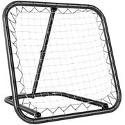 Rete da Rimbalzo per Calcio Rebounder Regolabile e Pieghevole in PE Nero e Bianco con 4 Picchetti 78 x 84 x 78 cm