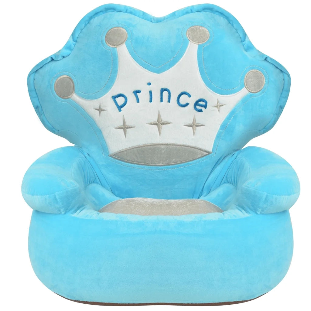 Poltrona-Divano Sedia-Poltroncina in Peluche per Bambini Principe Blu