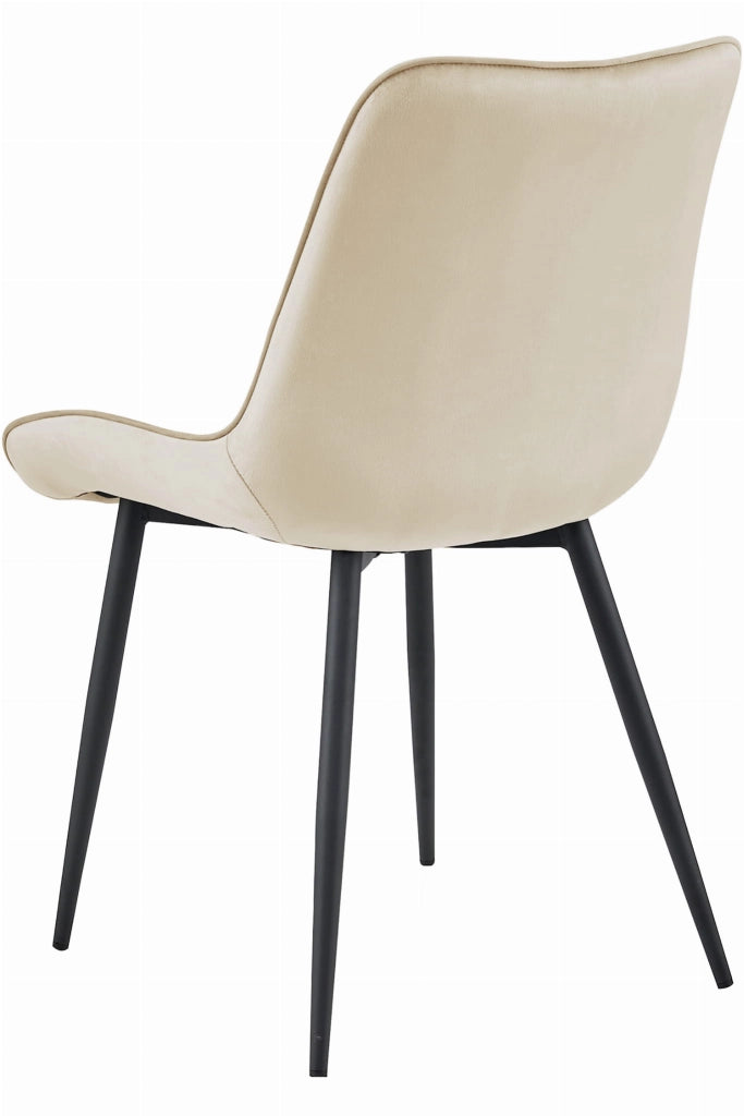 Sedia VALORA BERA - Velluto beige con gambe nere x 2