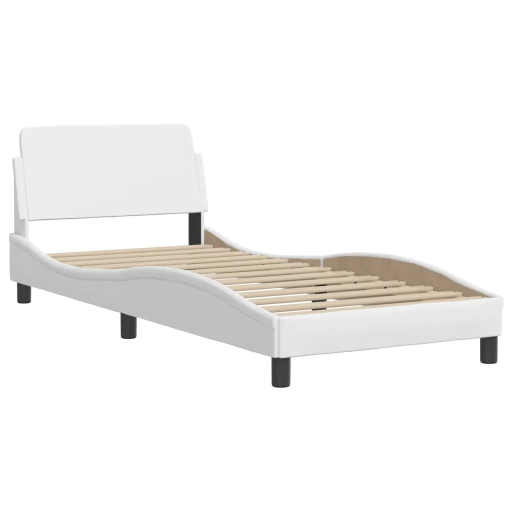 Letto singolo | Letto per adulti | Giroletto Viana con LED senza Materasso Bianco 80x200 cm