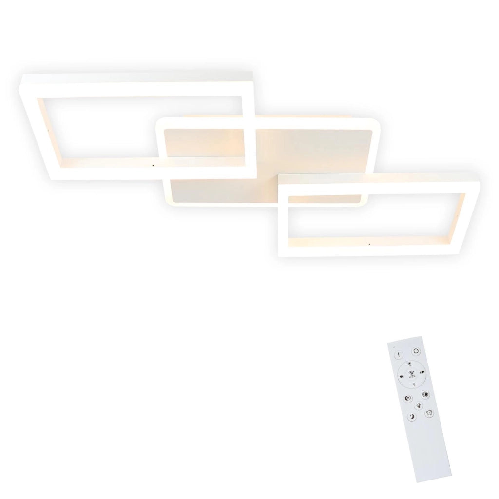ZMH Lampada da soffitto plafoniera Rhombus Frame 48W dimmerabile per camera letto