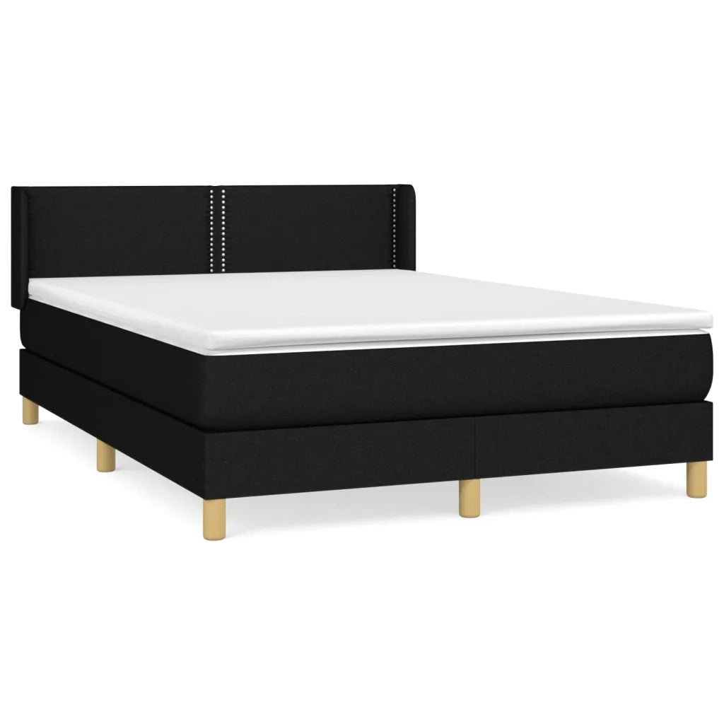 Giroletto a Molle con Materasso Nero 140x190 cm in Tessuto 3130187