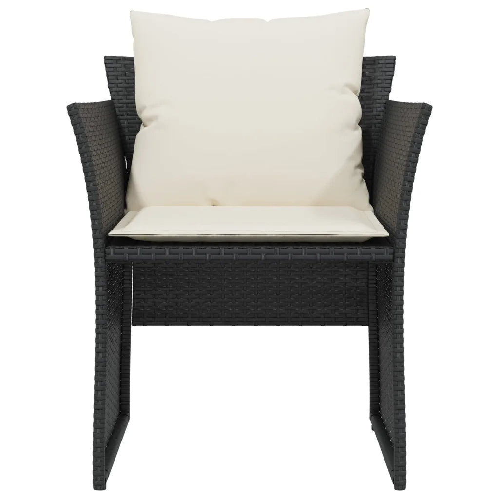 Poltrona da Giardino con Poggiapiedi in Polyrattan Nero 368616