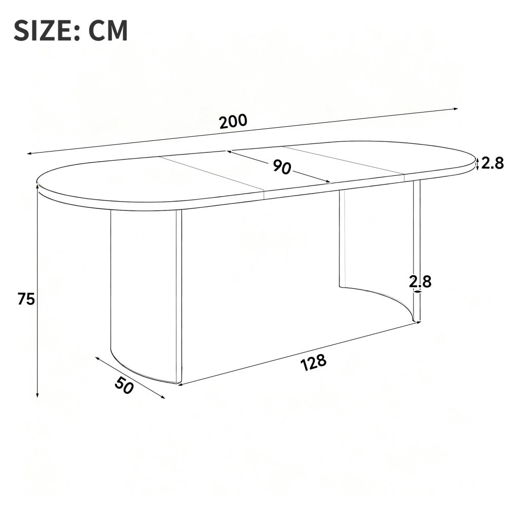 Tavolo da Pranzo 200x90 cm 6-8 Posti LEMONMAX; Piano MDF 28 mm con Angoli Arrotondati; Gambe Curve; Finitura Effetto Rovere; Portata 60 kg