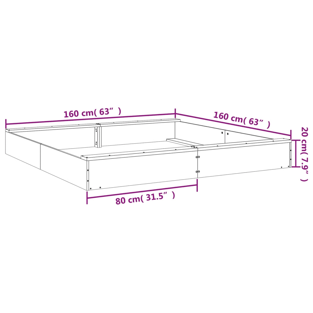 Sabbiera con Sedute Quadrata in Legno Massello di Douglas CFW7550400