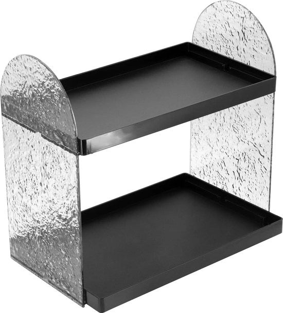 Organizzatore per cosmetici e gioielli - contenitore per la cura della pelle e libri (nero)