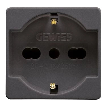 PRESA ITALIANA/TEDESCA 'SYSTEM' 10/16A 250V 2P+T - Bianco - GEWISS