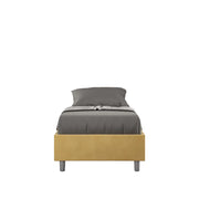 Letto 1 Piazza e Mezzo Sommier 110x190 cm con Rete e Contenitore Azelia Ocra