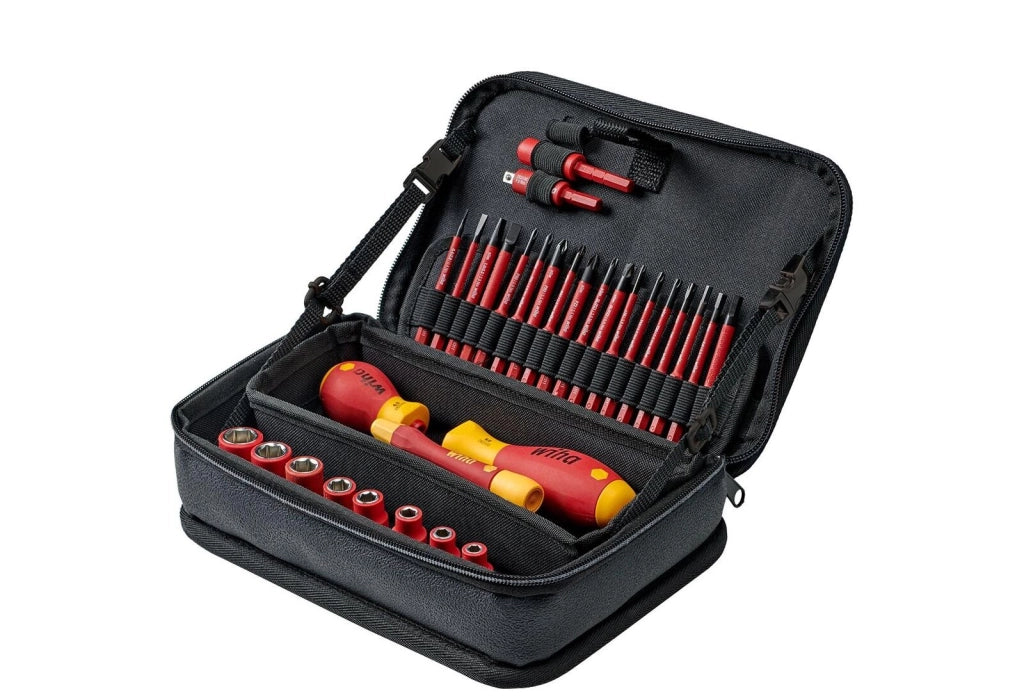Wiha 43465 Set Cacciavite Multifunzione 3 Pezzi 18 Inserti Inclusi Esadecimale Metrico Phillips Viti a Croce Fessura Torcia Design Ergonomico colore Arancione Rosso