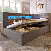 letto imbottito lino grigio 90x200 cm