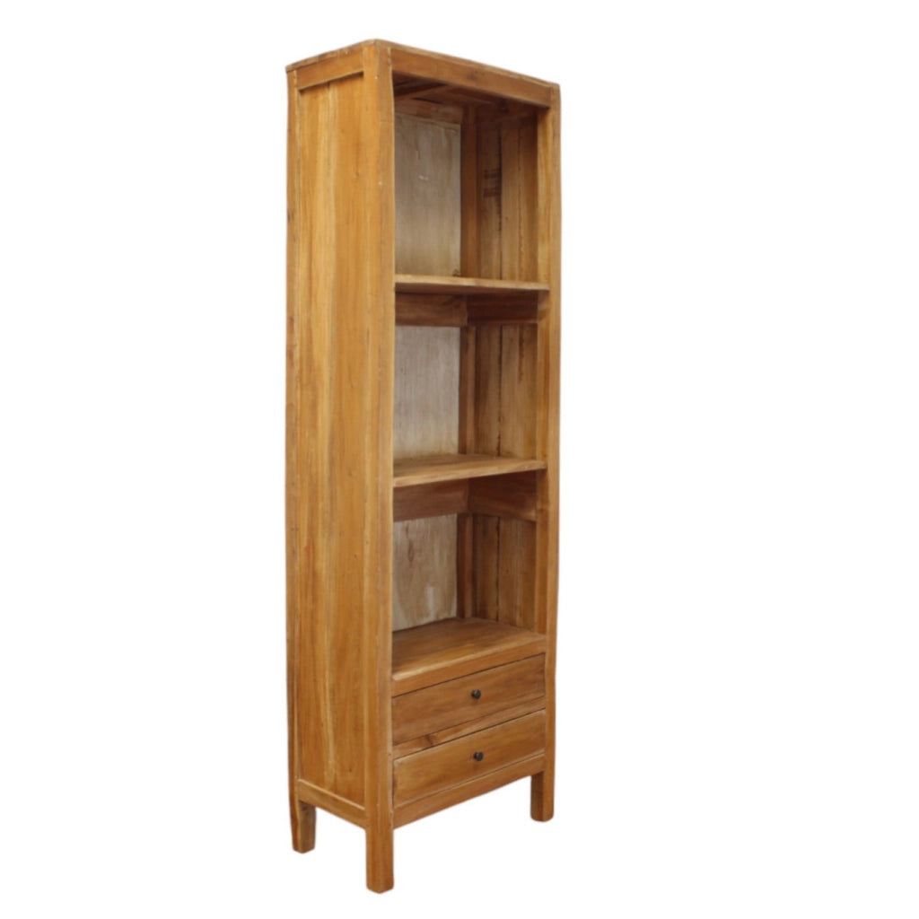 Libreria in legno 3 ripiani 2 cassetti - CHLORIDA
