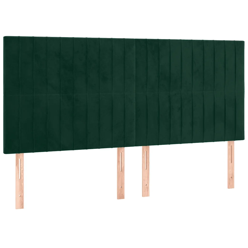 Testiera a LED Verde Scuro 180x5x118/128cm in Velluto