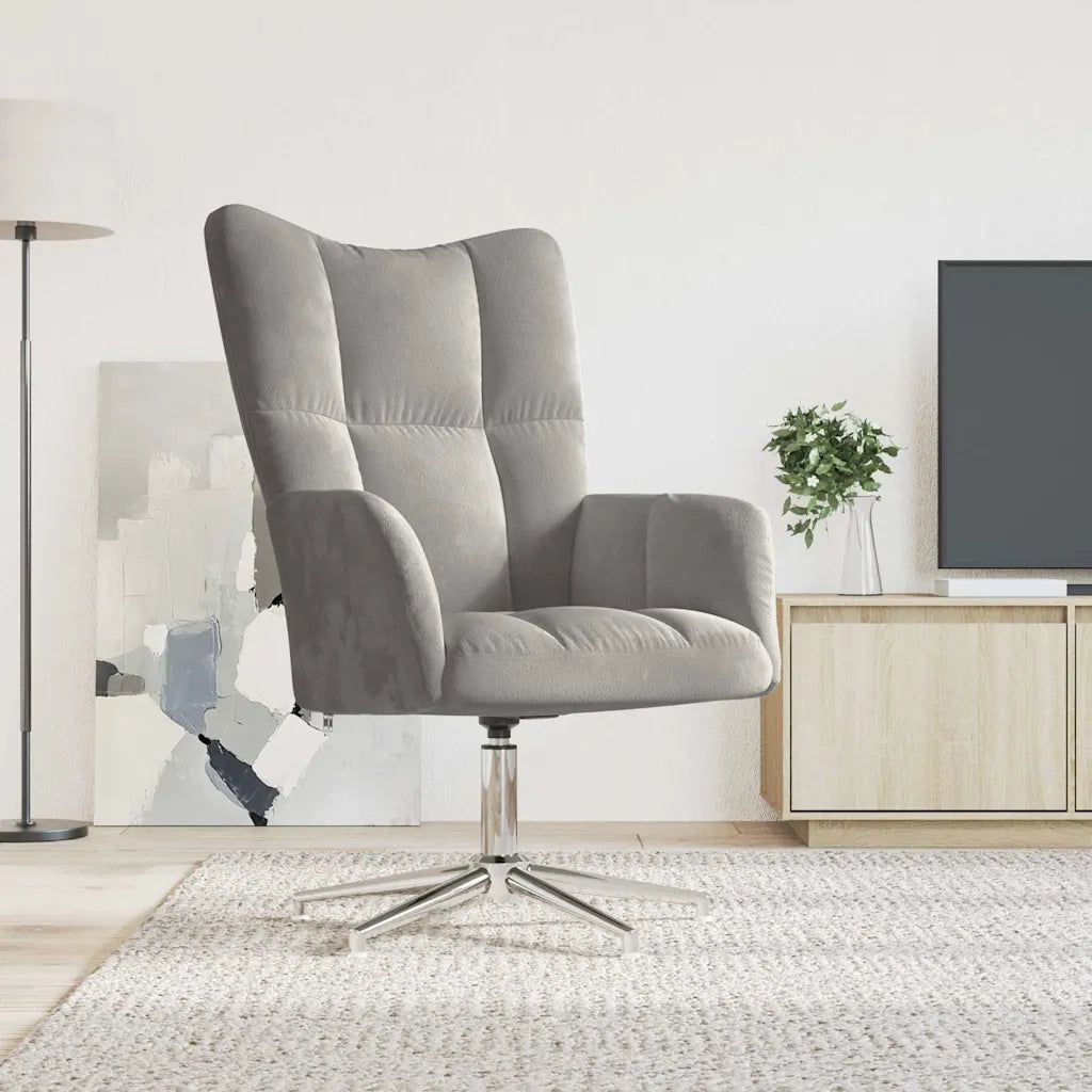 Sedia Relax Grigio Chiaro in Velluto 328117