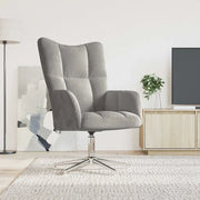 Sedia Relax Grigio Chiaro in Velluto 328117