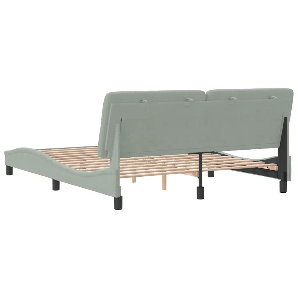 Giroletto senza Materasso Grigio Chiaro 160x200 cm Velluto