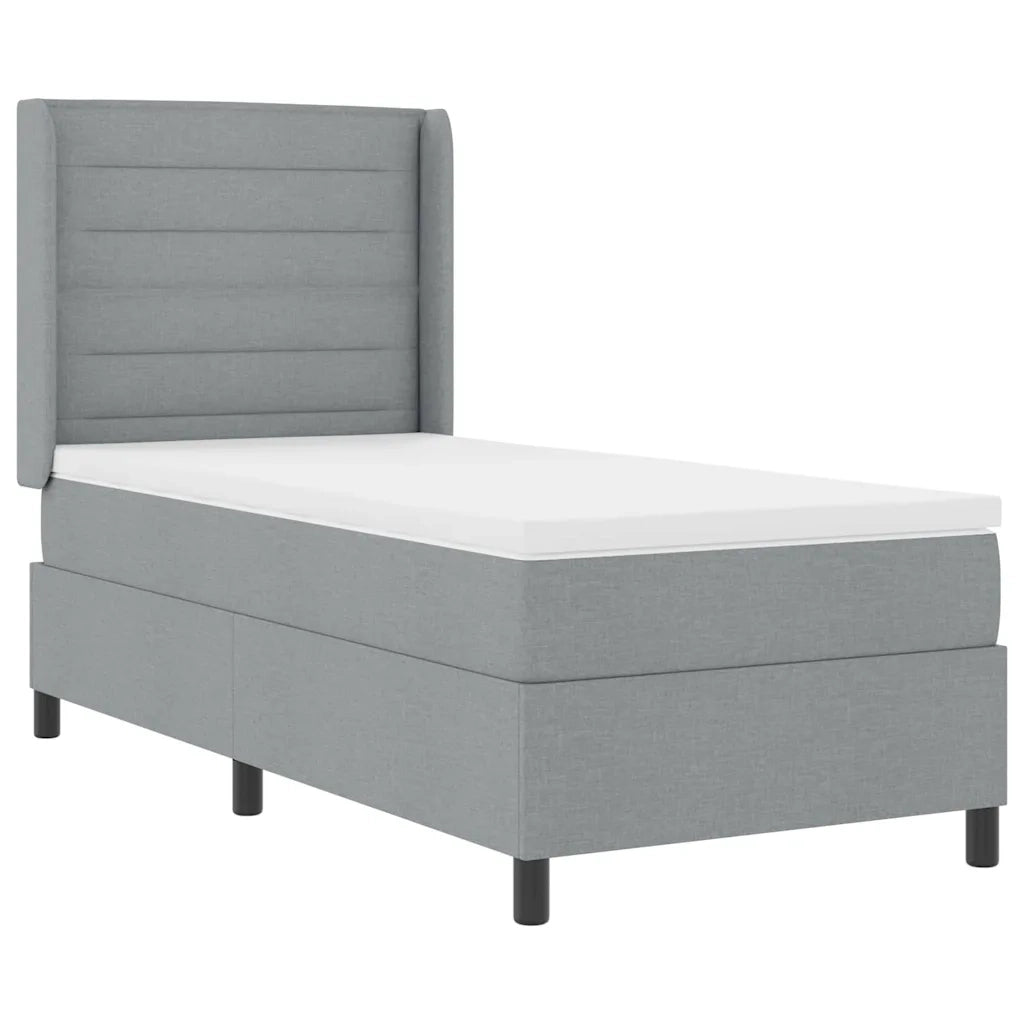 Letto a Sorgente LED Grigio chiaro 90 x 200 cm Tessuto